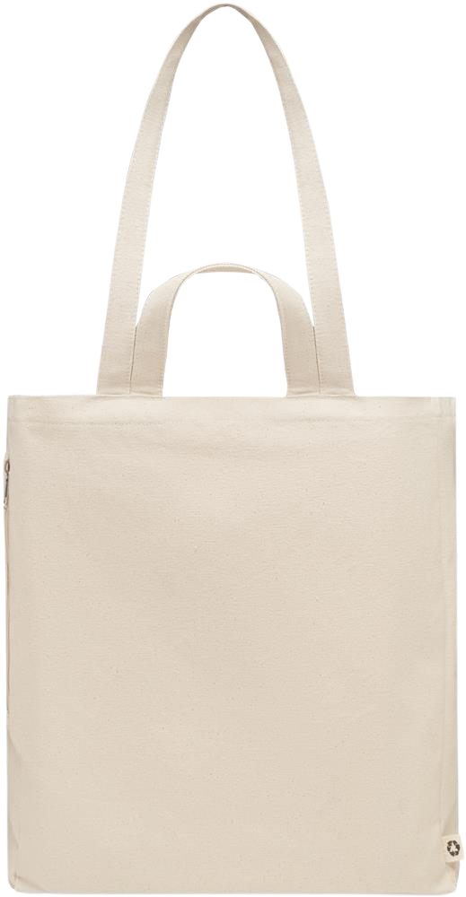 Leo Zodiac Sign Design - Comfort recycled polycotton beach bag_BEIGE_back