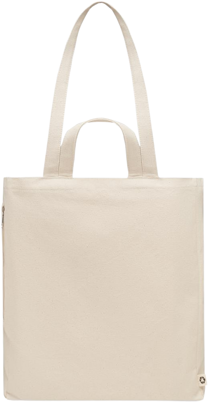 Leo Zodiac Sign Design - Comfort recycled polycotton beach bag_BEIGE_back