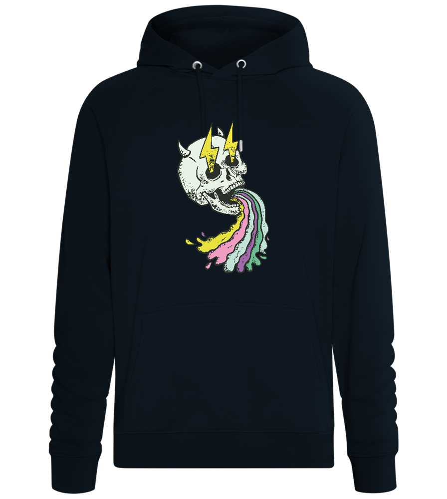 Rainbow Skull with Thunders Design - Comfort unisex hoodie_BLACK_front