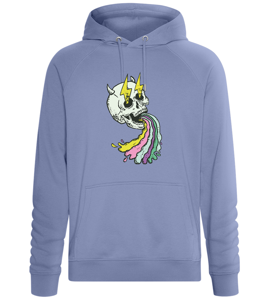 Rainbow Skull with Thunders Design - Comfort unisex hoodie_BLUE_front