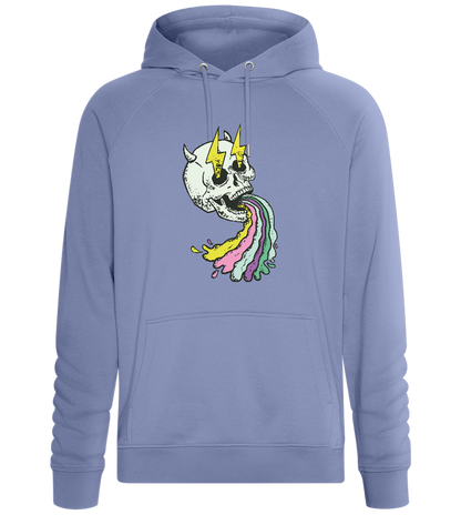 Rainbow Skull with Thunders Design - Comfort unisex hoodie_BLUE_front