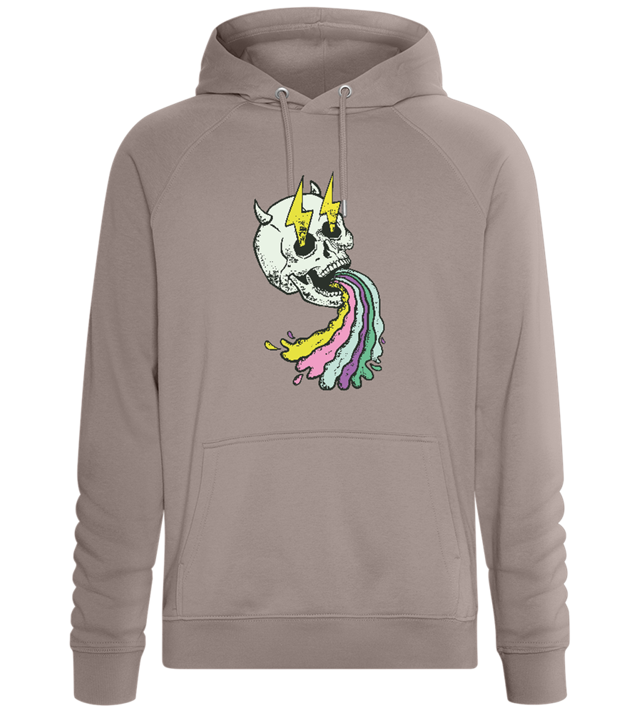 Rainbow Skull with Thunders Design - Comfort unisex hoodie_CHARCOAL CHIN_front