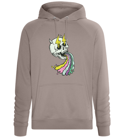 Rainbow Skull with Thunders Design - Comfort unisex hoodie_CHARCOAL CHIN_front