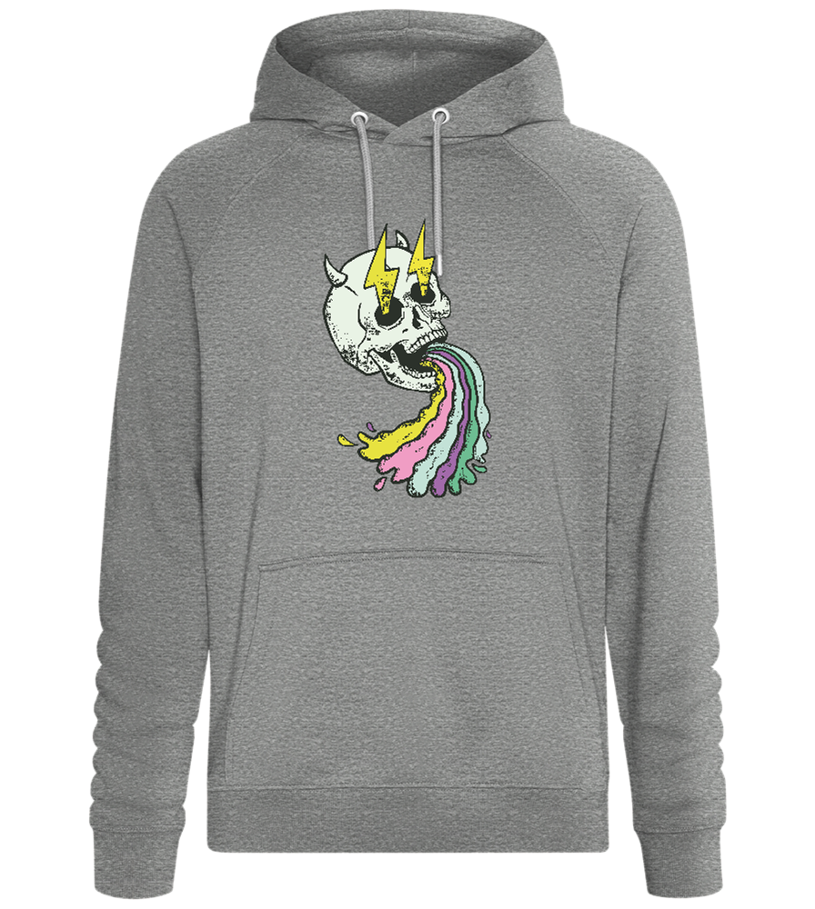 Rainbow Skull with Thunders Design - Comfort unisex hoodie_ORION GREY II_front