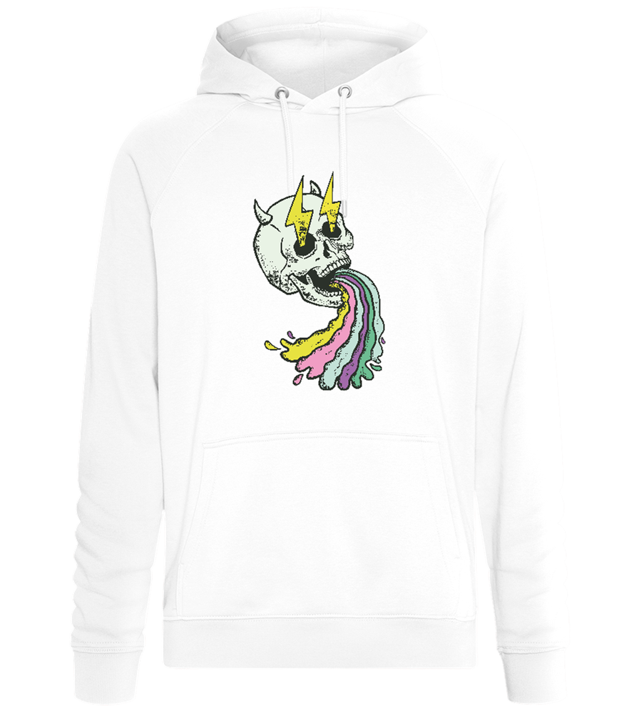 Rainbow Skull with Thunders Design - Comfort unisex hoodie_WHITE_front