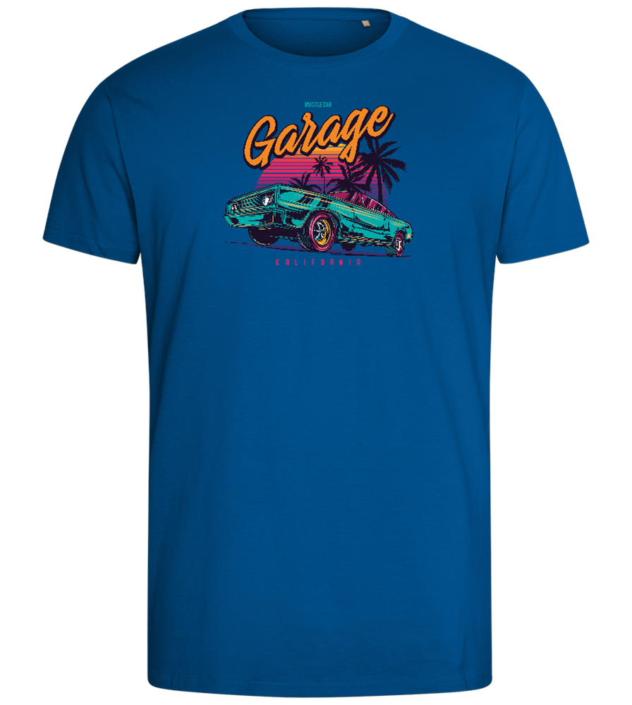 Car Garage Design - Comfort men's fitted t-shirt_ROYAL_front