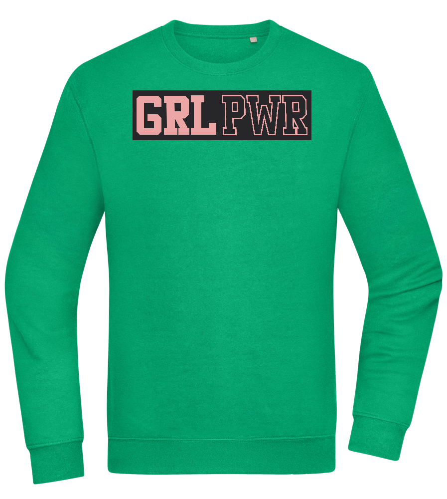 Girl Power 3 Design - Comfort Essential Unisex Sweater_MEADOW GREEN_front