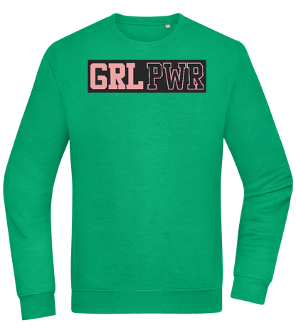 Girl Power 3 Design - Comfort Essential Unisex Sweater_MEADOW GREEN_front