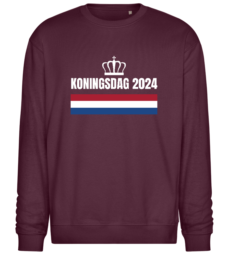 Kingsday Flag Design - Comfort Essential Unisex Sweater_BORDEAUX_front