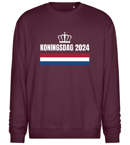 Kingsday Flag Design - Comfort Essential Unisex Sweater_BORDEAUX_front