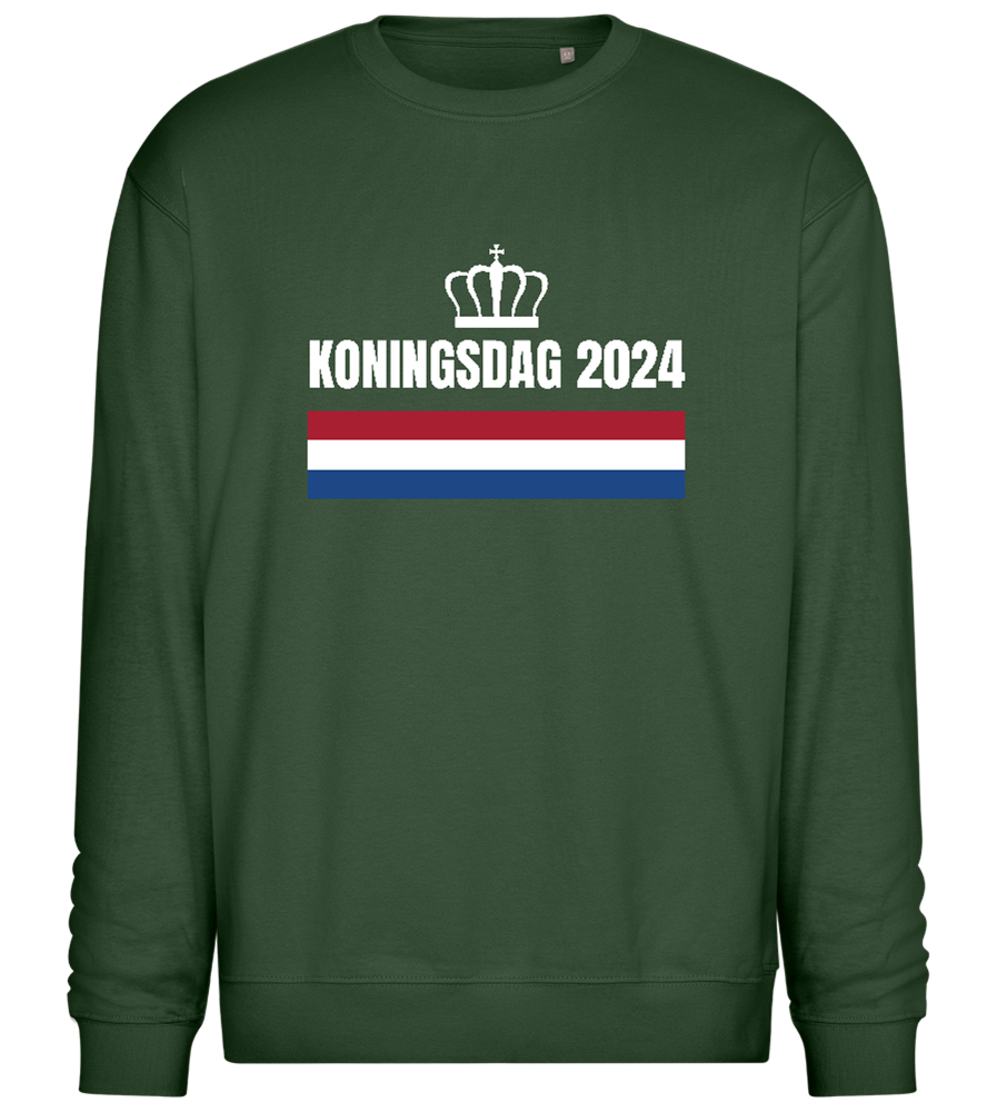 Kingsday Flag Design - Comfort Essential Unisex Sweater_GREEN BOTTLE_front