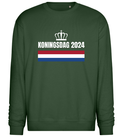 Kingsday Flag Design - Comfort Essential Unisex Sweater_GREEN BOTTLE_front