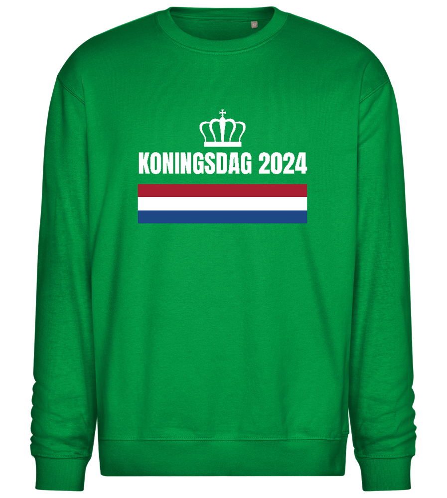 Kingsday Flag Design - Comfort Essential Unisex Sweater_MEADOW GREEN_front