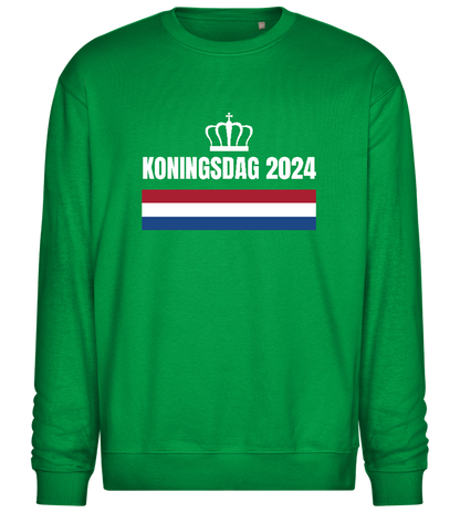 Kingsday Flag Design - Comfort Essential Unisex Sweater_MEADOW GREEN_front