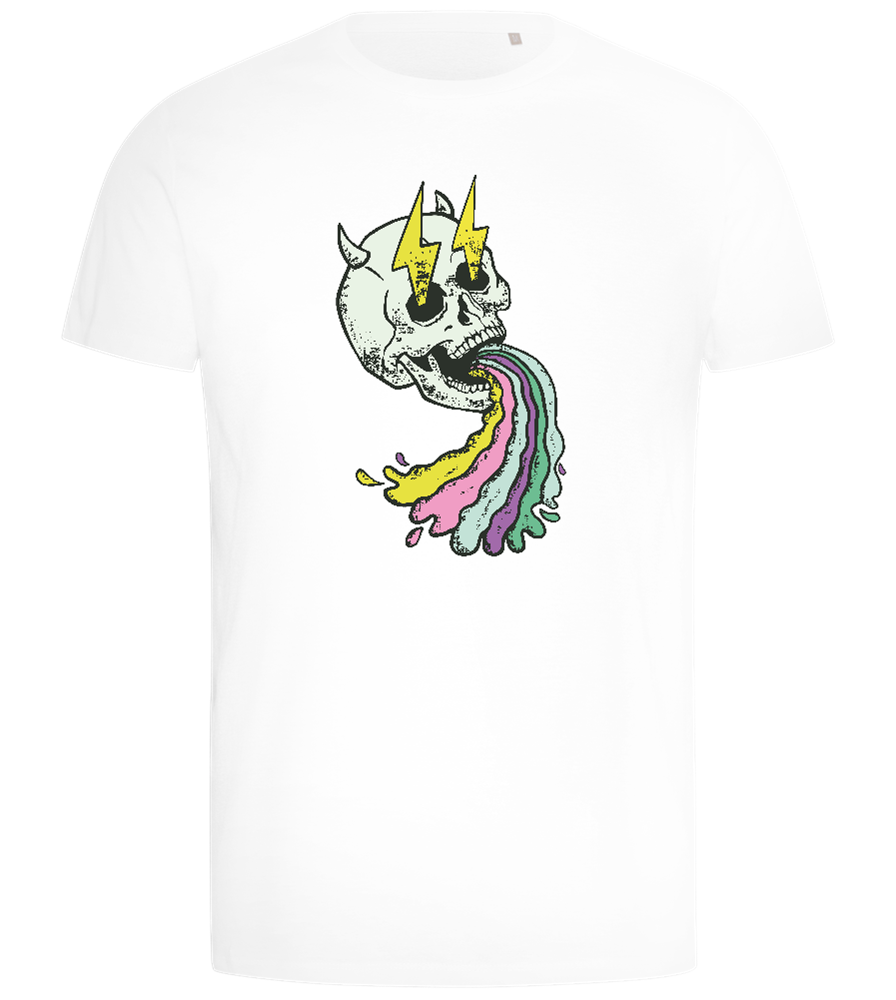 Rainbow Skull Thunders Design - Comfort men's t-shirt_WHITE_front