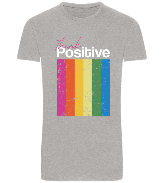 Think Positive Rainbow Design - Basic Unisex T-Shirt_ORION GREY_front