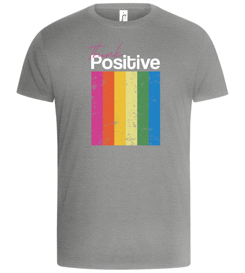 Think Positive Rainbow Design - Basic Unisex T-Shirt_ORION GREY_front