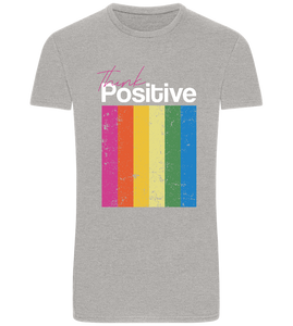 Think Positive Rainbow Design - Basic Unisex T-Shirt