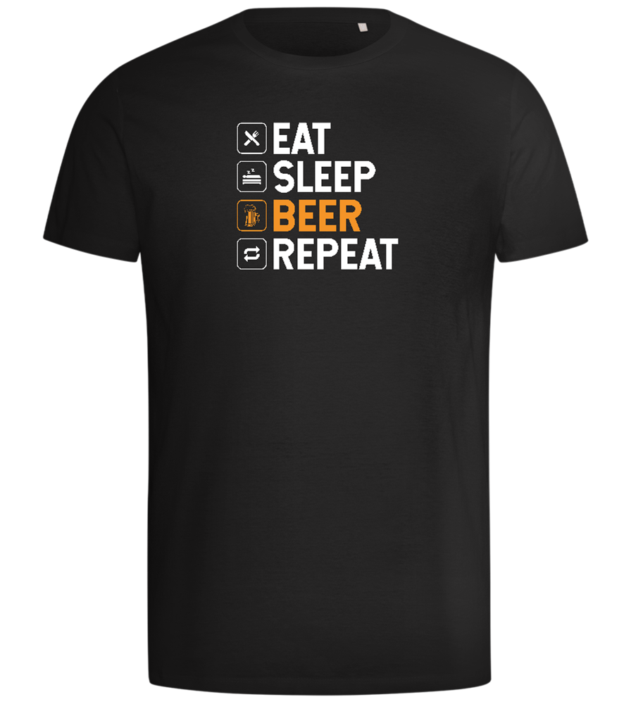 Beer Repeat Design - Comfort men's t-shirt_DEEP BLACK_front