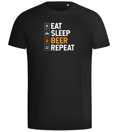 Beer Repeat Design - Comfort men's t-shirt_DEEP BLACK_front