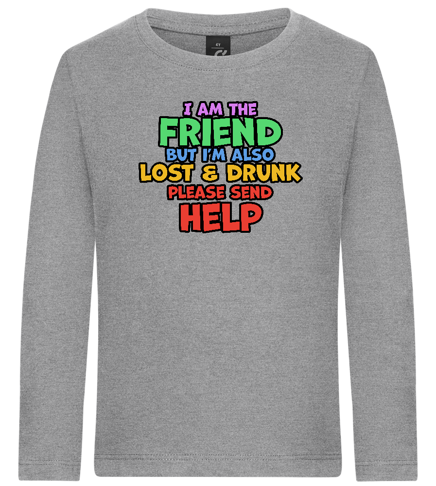 I am the Friend Design - Premium kids long sleeve t-shirt_ORION GREY_front