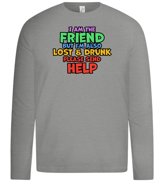 I am the Friend Design - Premium kids long sleeve t-shirt_ORION GREY_front