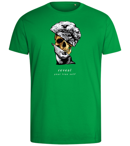 Reveal Your True Self Design - Comfort men's fitted t-shirt_MEADOW GREEN_front