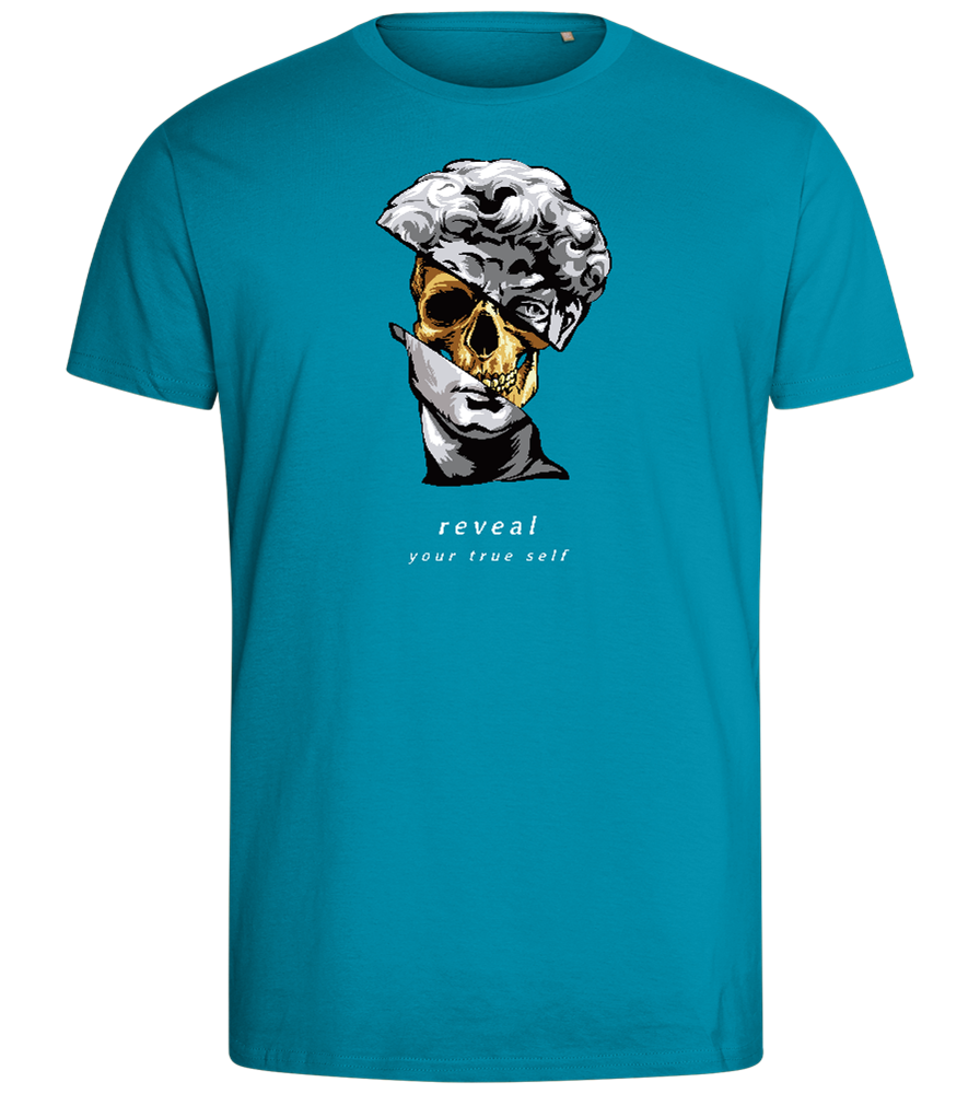 Reveal Your True Self Design - Comfort men's fitted t-shirt_TURQUOISE_front