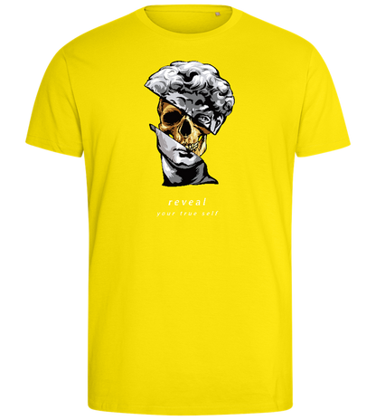 Reveal Your True Self Design - Comfort men's fitted t-shirt_YELLOW_front