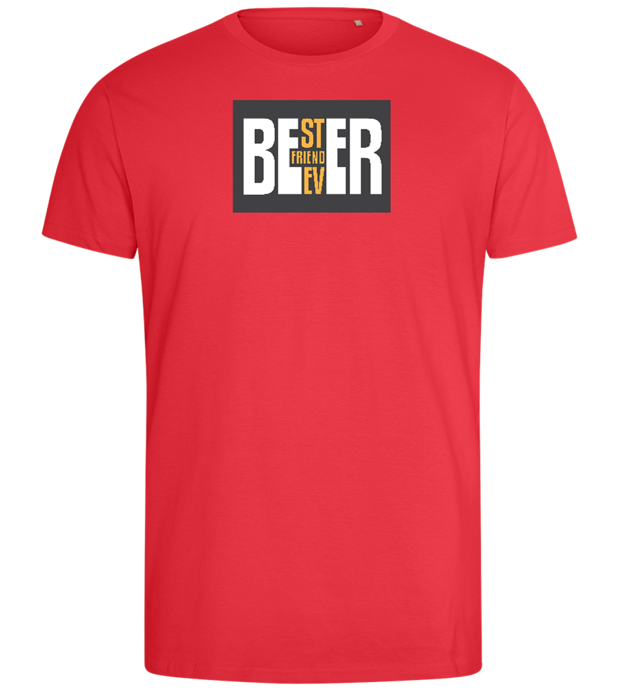 Beer Best Friend Design - Comfort men's fitted t-shirt_BRIGHT RED_front