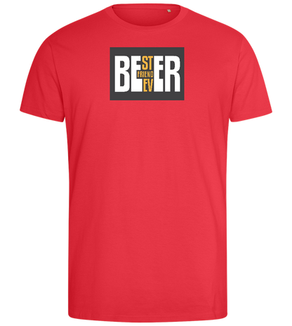 Beer Best Friend Design - Comfort men's fitted t-shirt_BRIGHT RED_front