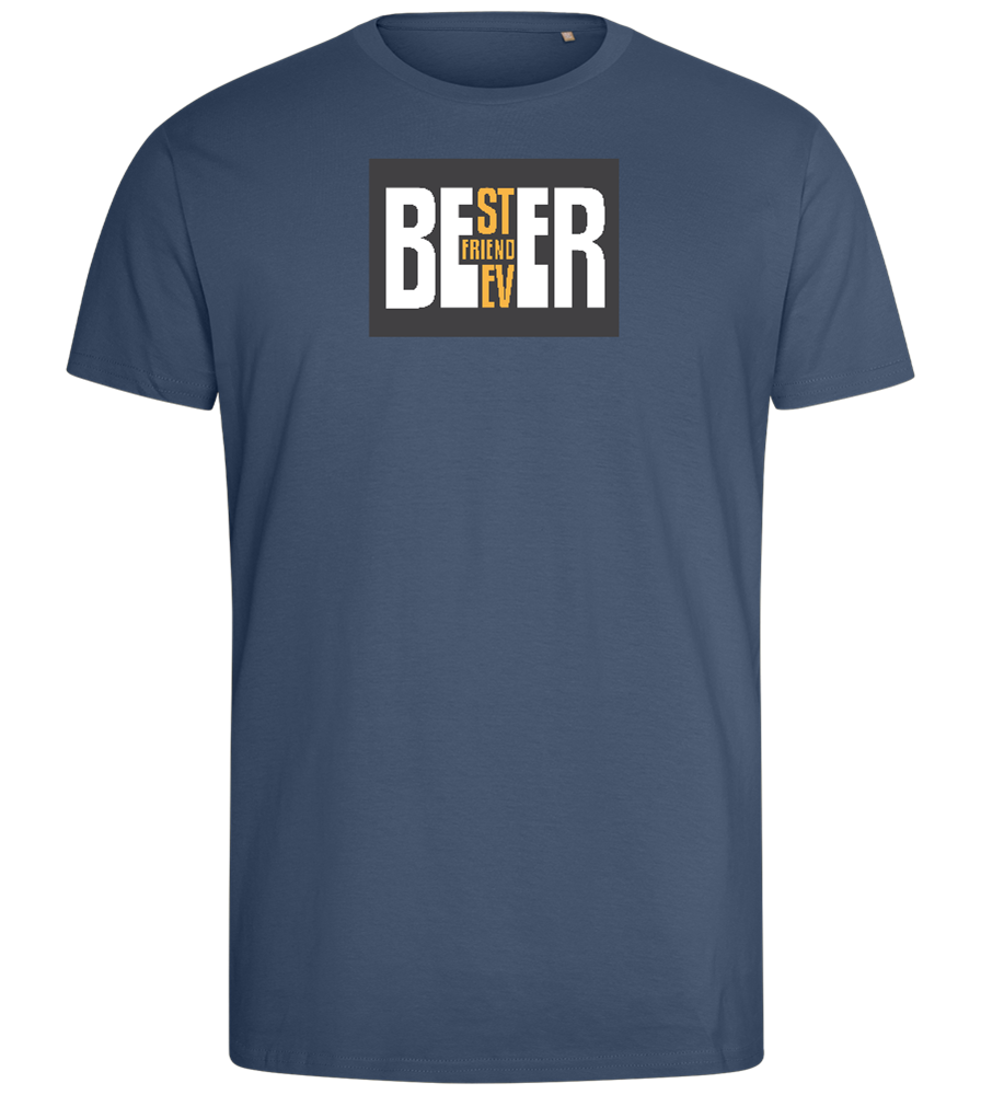 Beer Best Friend Design - Comfort men's fitted t-shirt_DENIM_front