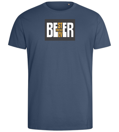 Beer Best Friend Design - Comfort men's fitted t-shirt_DENIM_front