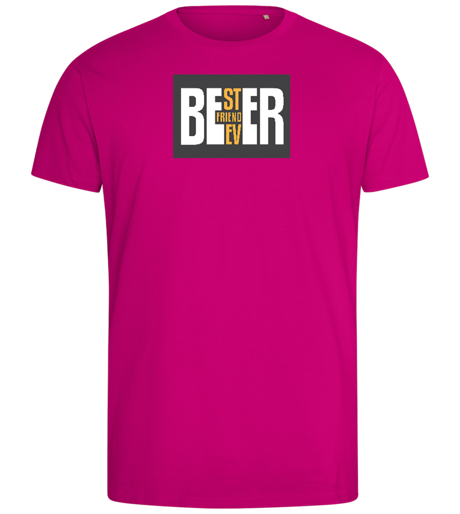 Beer Best Friend Design - Comfort men's fitted t-shirt_FUCHSIA_front