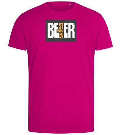 Beer Best Friend Design - Comfort men's fitted t-shirt_FUCHSIA_front