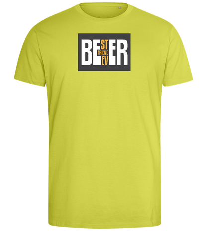 Beer Best Friend Design - Comfort men's fitted t-shirt_GREEN APPLE_front