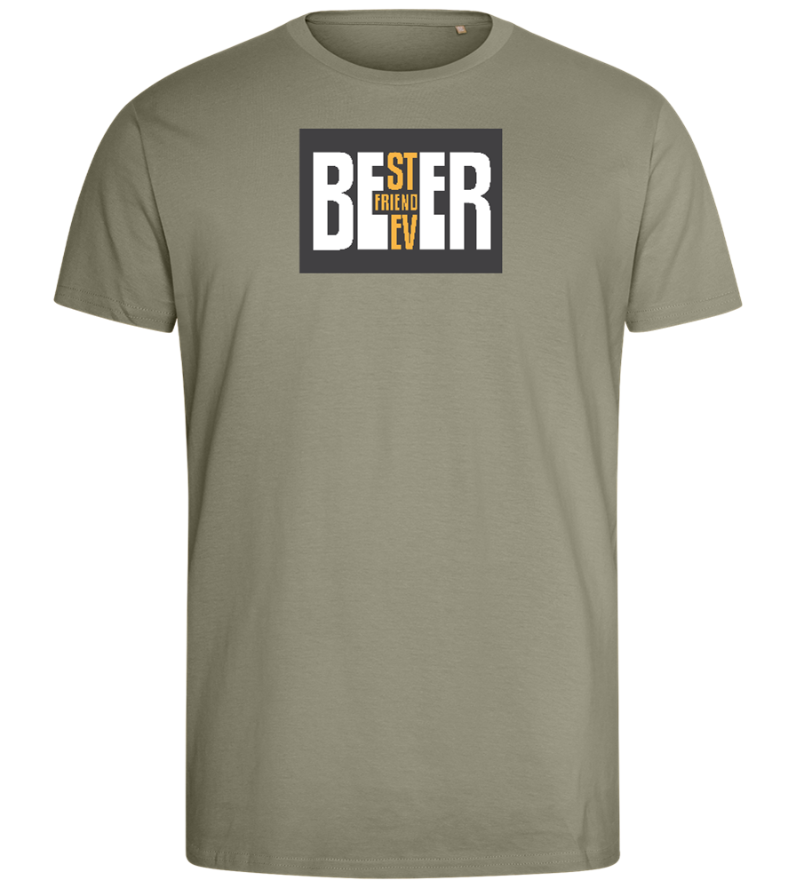 Beer Best Friend Design - Comfort men's fitted t-shirt_KHAKI_front