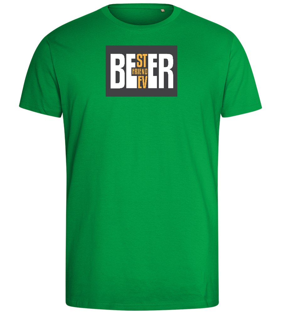 Beer Best Friend Design - Comfort men's fitted t-shirt_MEADOW GREEN_front