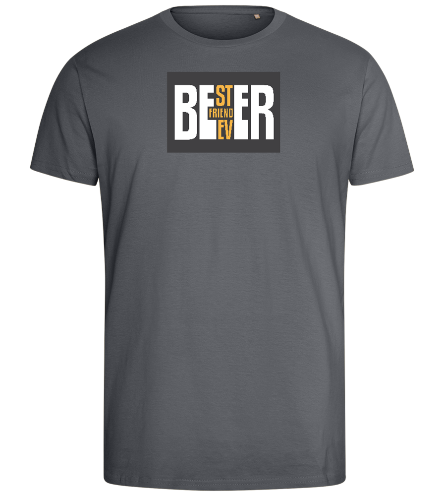 Beer Best Friend Design - Comfort men's fitted t-shirt_MOUSE GREY_front