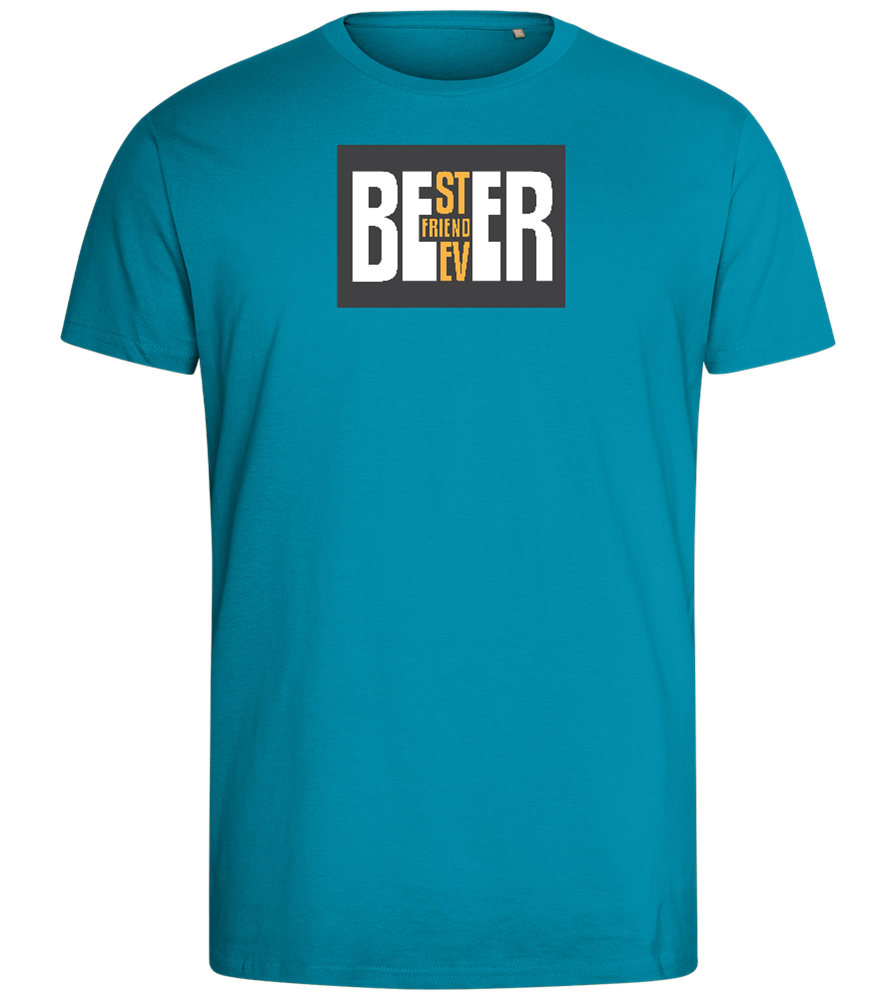 Beer Best Friend Design - Comfort men's fitted t-shirt_TURQUOISE_front