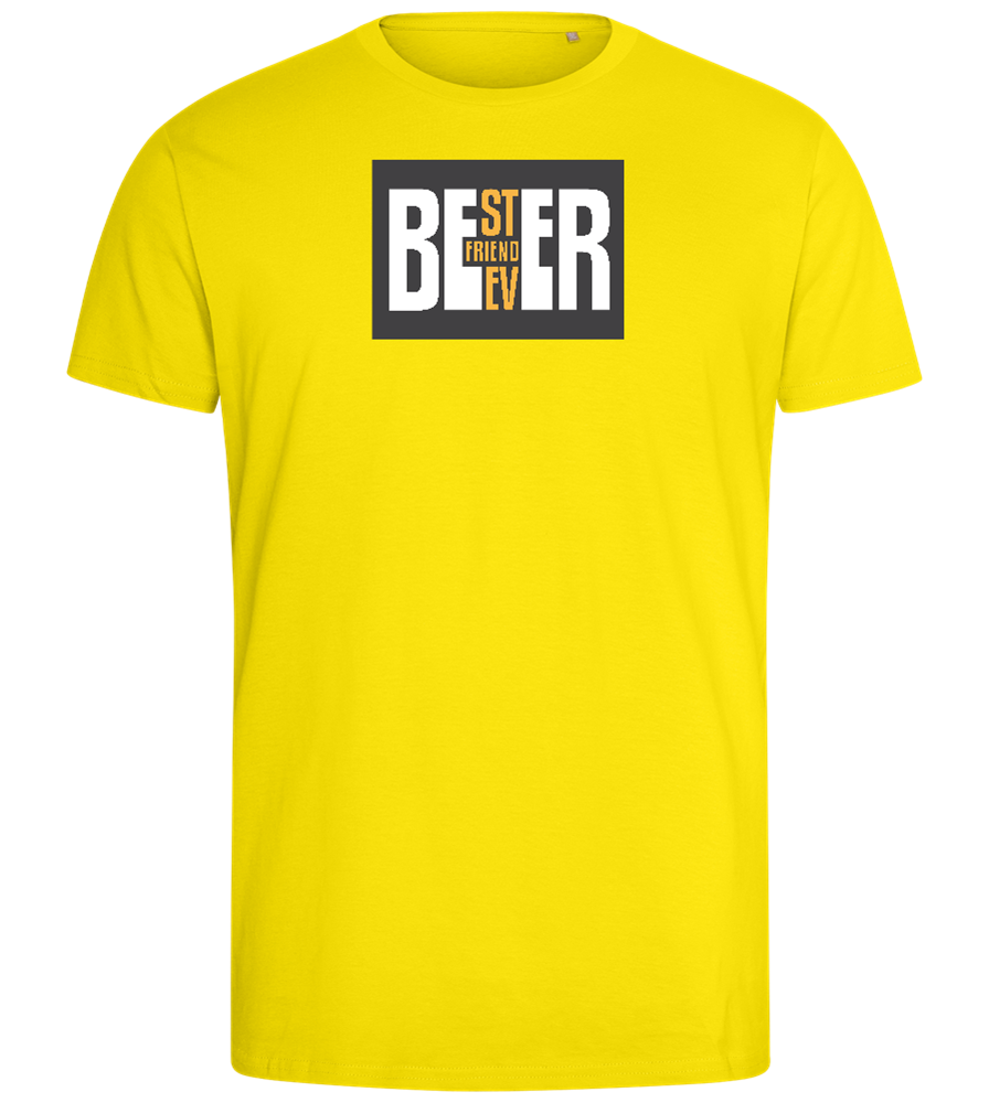 Beer Best Friend Design - Comfort men's fitted t-shirt_YELLOW_front