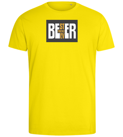 Beer Best Friend Design - Comfort men's fitted t-shirt_YELLOW_front