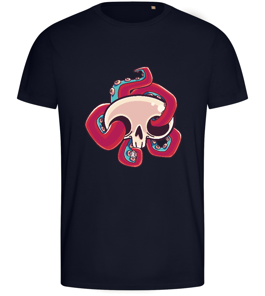 Squid Skull Design - Basic men's fitted t-shirt_FRENCH NAVY_front