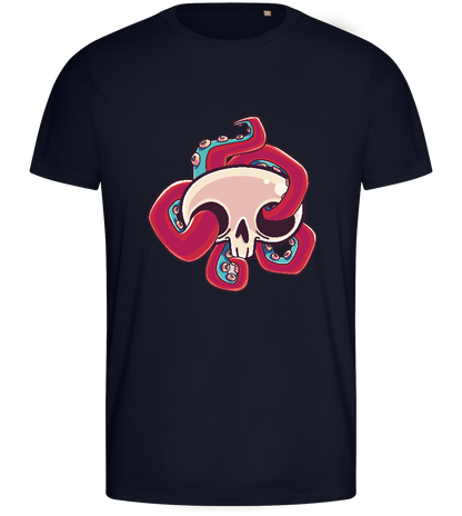 Squid Skull Design - Basic men's fitted t-shirt_FRENCH NAVY_front