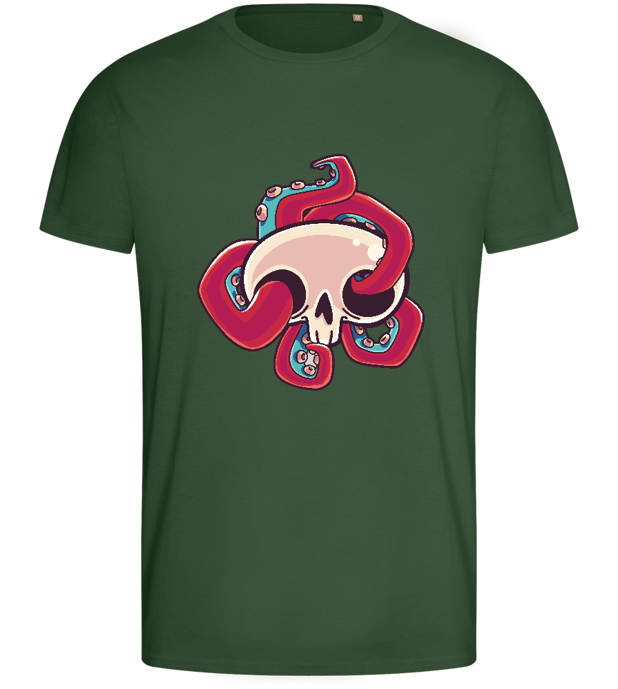 Squid Skull Design - Basic men's fitted t-shirt_GREEN BOTTLE_front