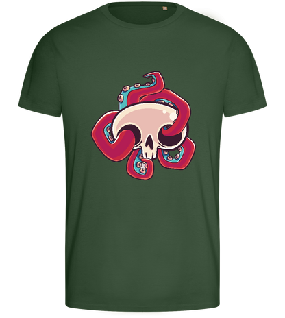 Squid Skull Design - Basic men's fitted t-shirt_GREEN BOTTLE_front