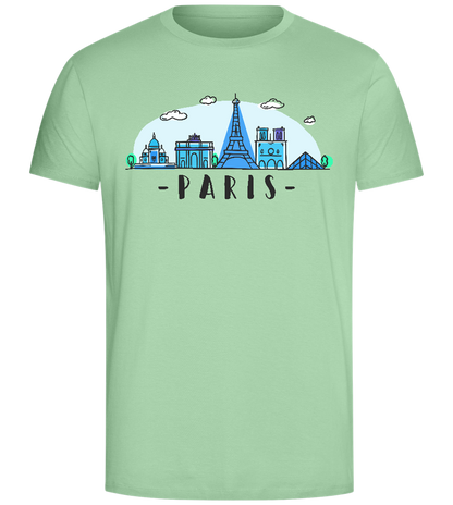 Paris City Skyline Design - Comfort Unisex T-Shirt_ICE GREEN_front
