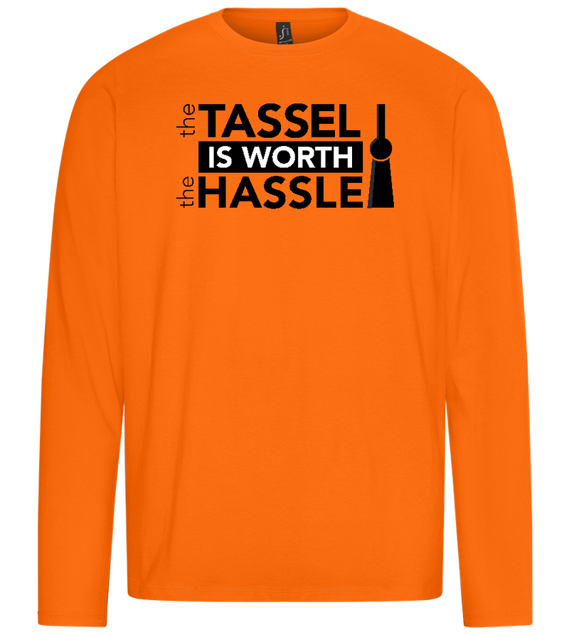 Worth The Hassle Design - Premium men's long sleeve t-shirt_ORANGE_front