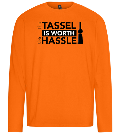 Worth The Hassle Design - Premium men's long sleeve t-shirt_ORANGE_front