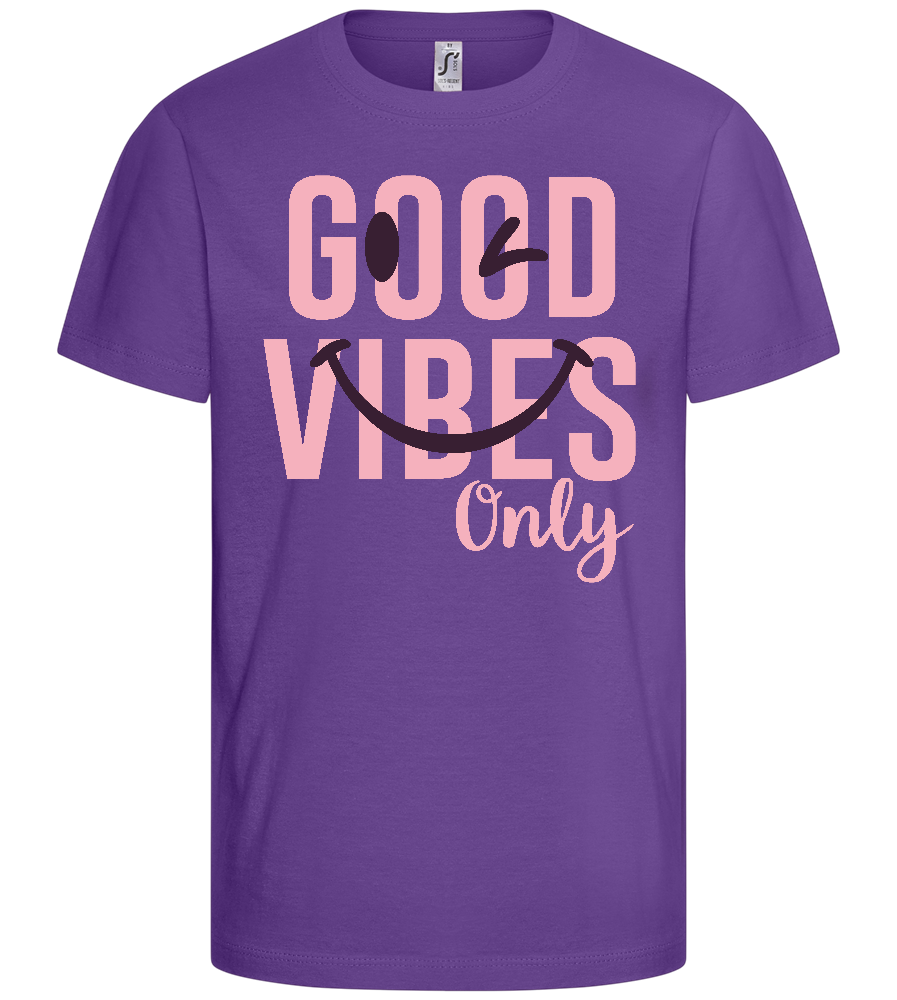 Winking Smiley Design - Basic kids t-shirt_DARK PURPLE_front